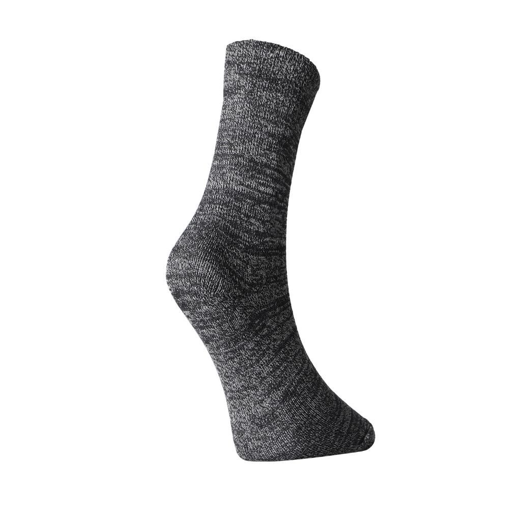 Unisex, 2'li Set Pamuklu Rahat Kalın Kışlık Soket Bot Çorabı, Siyah Melanj 38-44