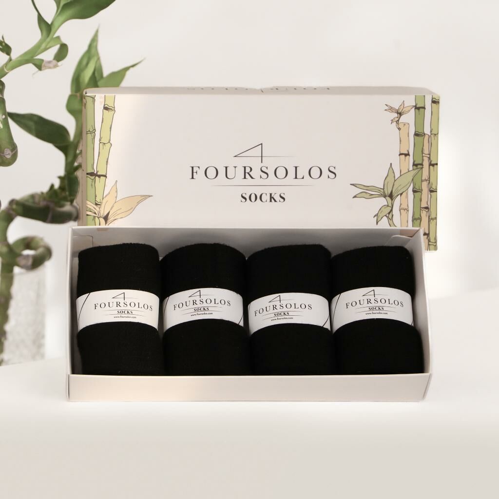 FOURSOLOS 4'lü İz Yapmayan Çorap Siyah - 36-40