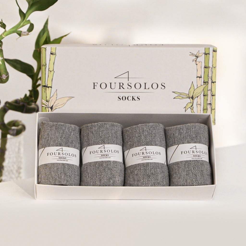 FOURSOLOS 4'lü İz Yapmayan Çorap Melanj Gri - 36-40