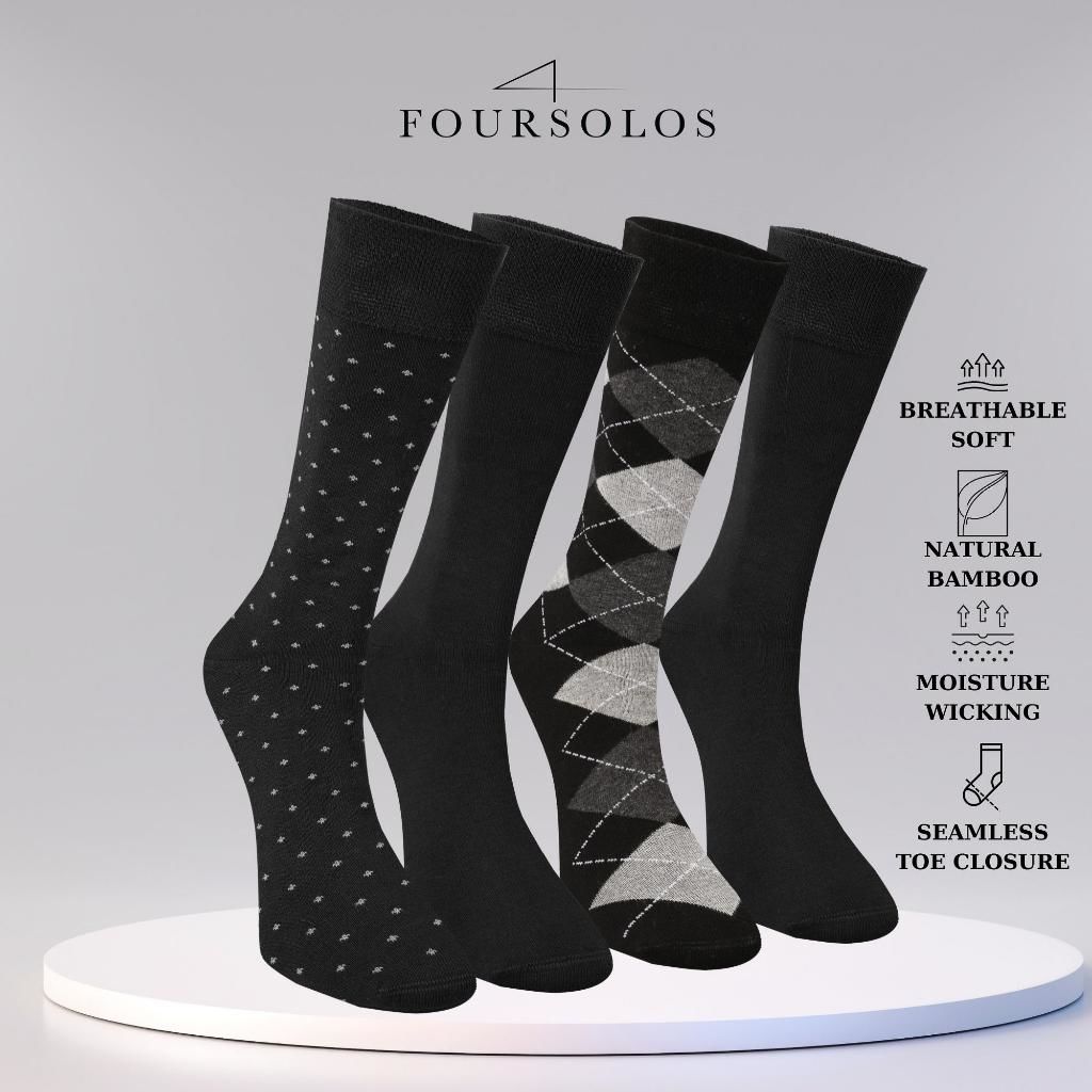 4'lü Bambu Business Erkek Çorap Siyah - 41-45