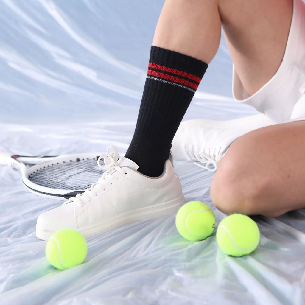 6'lı Erkek, Çizgili Kolej Tenis Çorabı, Havlu Taban 41-45