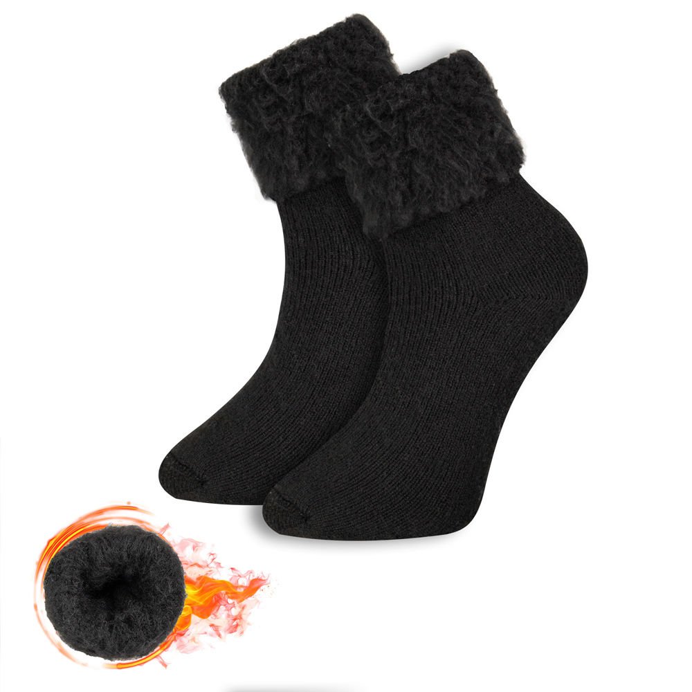 FOURSOLOS Thermal Siyah Kışlık Çorap Unisex 2'li 36-41 Beden