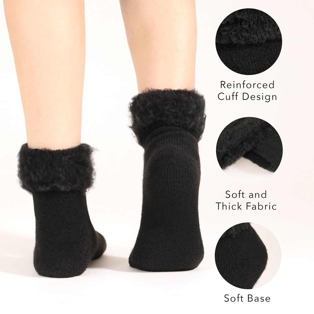 FOURSOLOS Thermal Siyah Kışlık Çorap Unisex 2'li 41-46 Beden