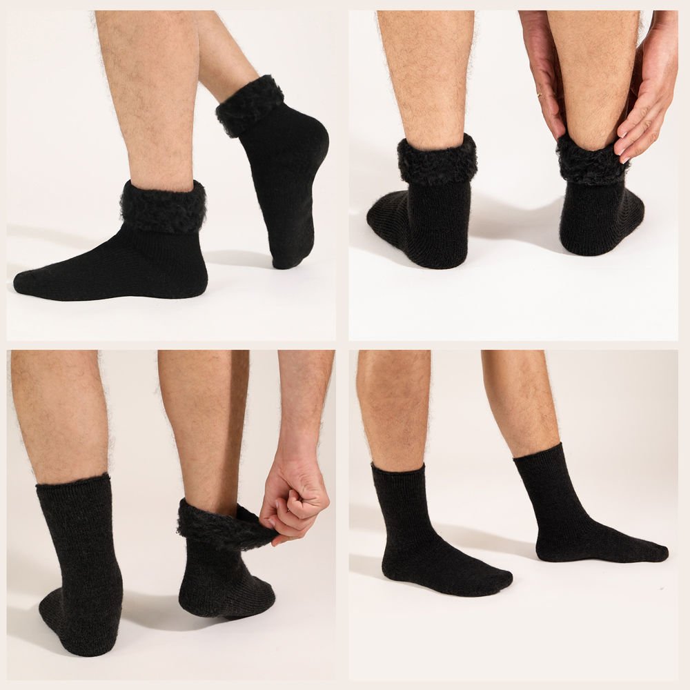 FOURSOLOS Thermal Siyah Kışlık Çorap Unisex 2'li 41-46 Beden