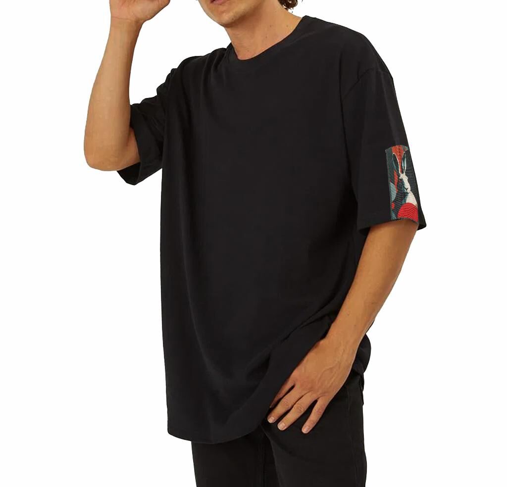 FOURSOLOS Unisex Oversize T-shirt (BLACK) Siyah XL/XXL OVERSIZE - Siyah